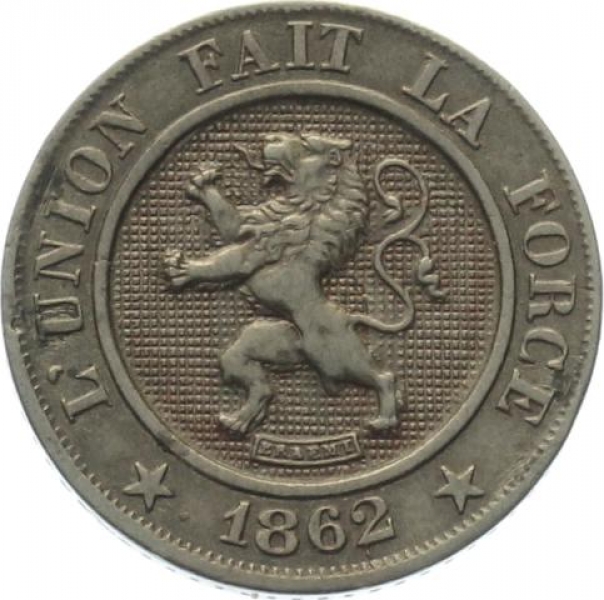 Belgien 10 Cents 1862 - Des Belges - Leopold I.